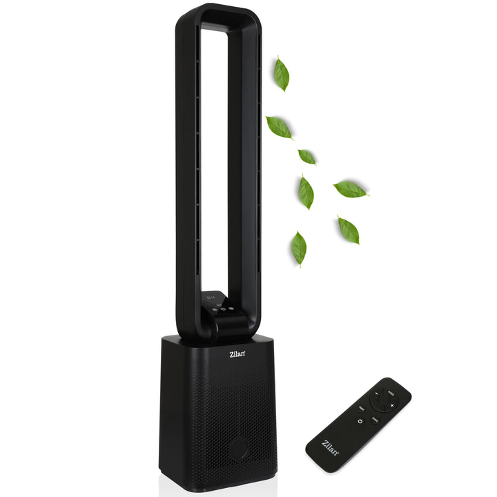 Zilan Turmventilator Blattlos Leise Standventilator mit Fernbedienung – 12 Stufen, 3 Modi, BLDC Moto