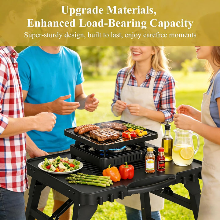 GFTIME Tragbarer Grillwagen für Enders Urban, Weber Q100/Q200/Q300, Ninja Woodfire, Burnhard Wayne –