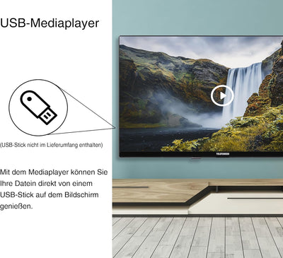 TELEFUNKEN XH24O550M Fernseher 24 Zoll HD-Ready LED TV mit 60 cm Bildschirmdiagonale und integrierte