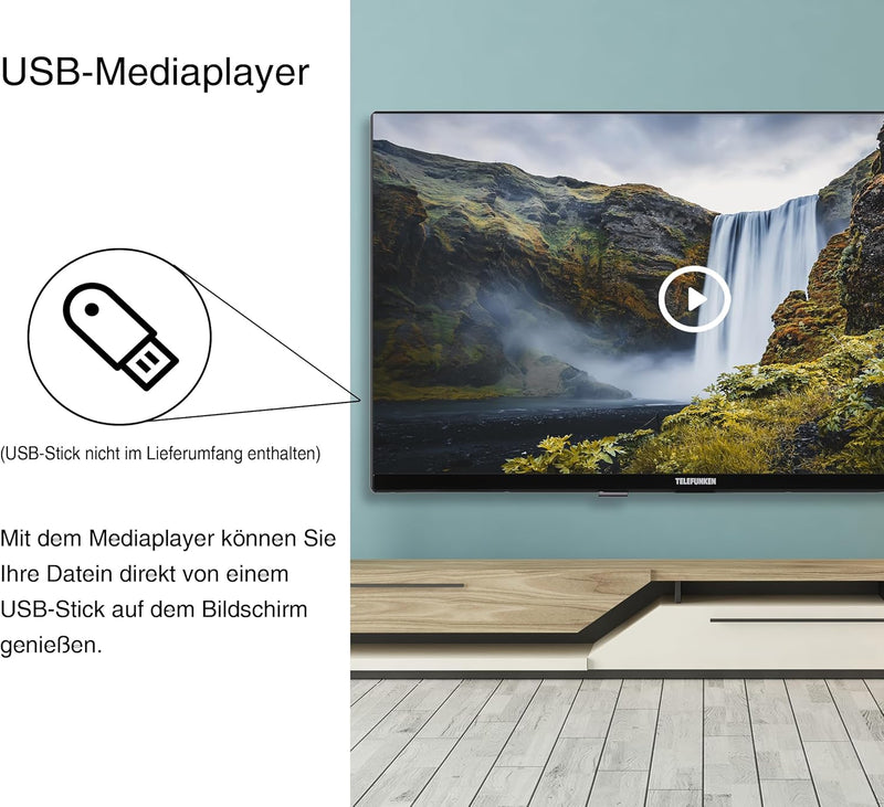 TELEFUNKEN XH24O550M Fernseher 24 Zoll HD-Ready LED TV mit 60 cm Bildschirmdiagonale und integrierte