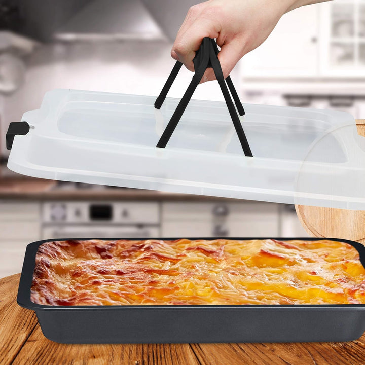Relaxdays Backblech mit Deckel, 3in1 Kuchen Transportbox, BxT 40,5x32,5 cm, hoher Rand, Kuchenblech