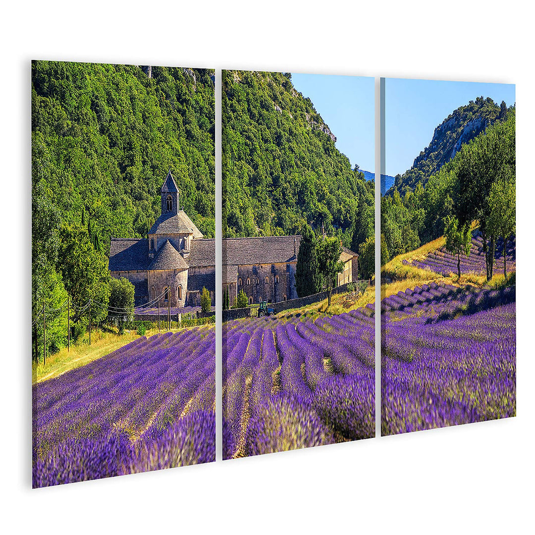 islandburner Bild auf Leinwand Blühendes Lila Lavendelfeld In Der Abtei Senanque In Gordes Provence