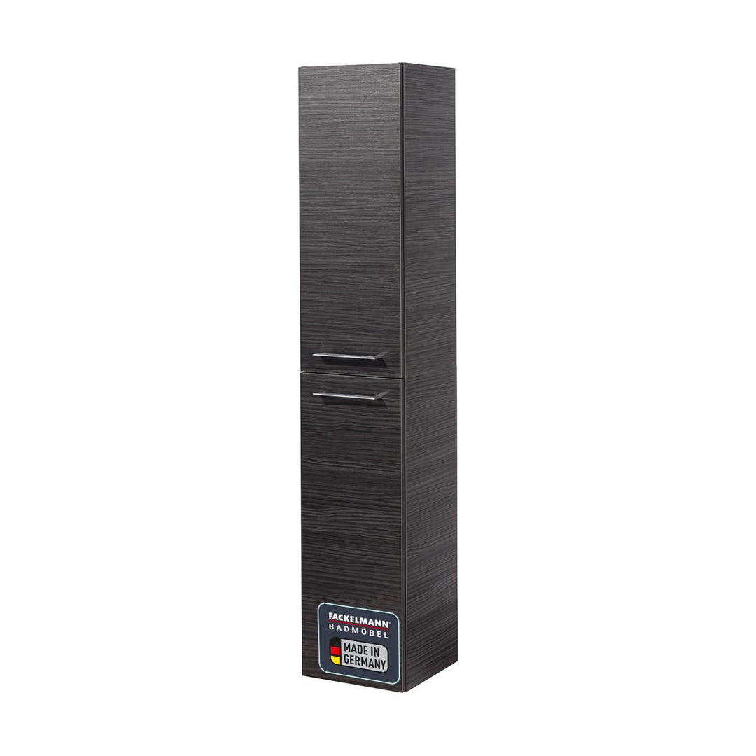 FACKELMANN B.PERFEKT Hochschrank Dark Oak – Modernes Badmöbel in Anthrazit, Masse 30x159x32 cm, aus