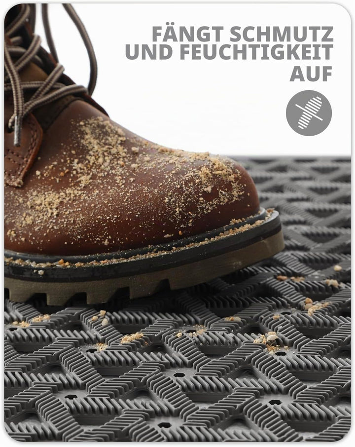 COLOR&amp;GEOMETRY Fussmatte Aussen mit Drainage, 48.5x75 cm, Grau Grau 48.5 x 75 cm, Grau 48.5 x 75 cm