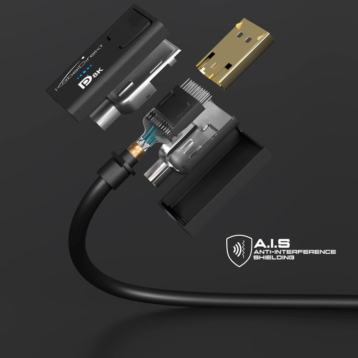 KabelDirekt – 8K DisplayPort Kabel &amp; DP Kabel, mit spezieller A.I.S. Schirmung &amp; offizieller VESA Ze