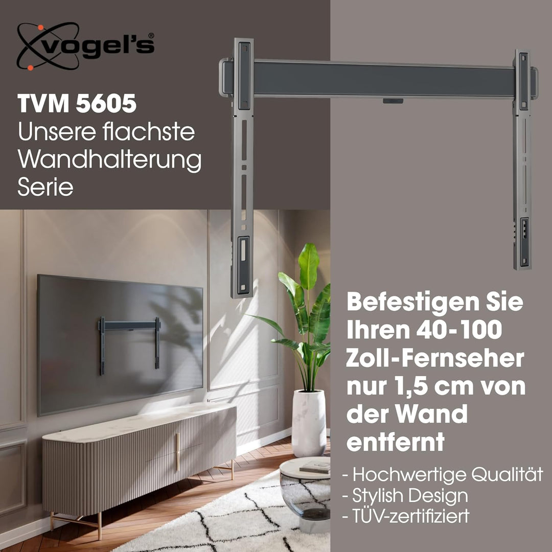 Vogel's Elite TVM 5605 Extrem Flache Premium TV-Wandhalterung für 40-100 Zoll Fernseher | Bis 100 kg