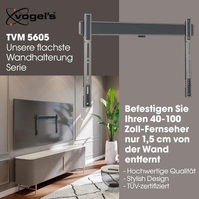 Vogel's Elite TVM 5605 Extrem Flache Premium TV-Wandhalterung für 40-100 Zoll Fernseher | Bis 100 kg