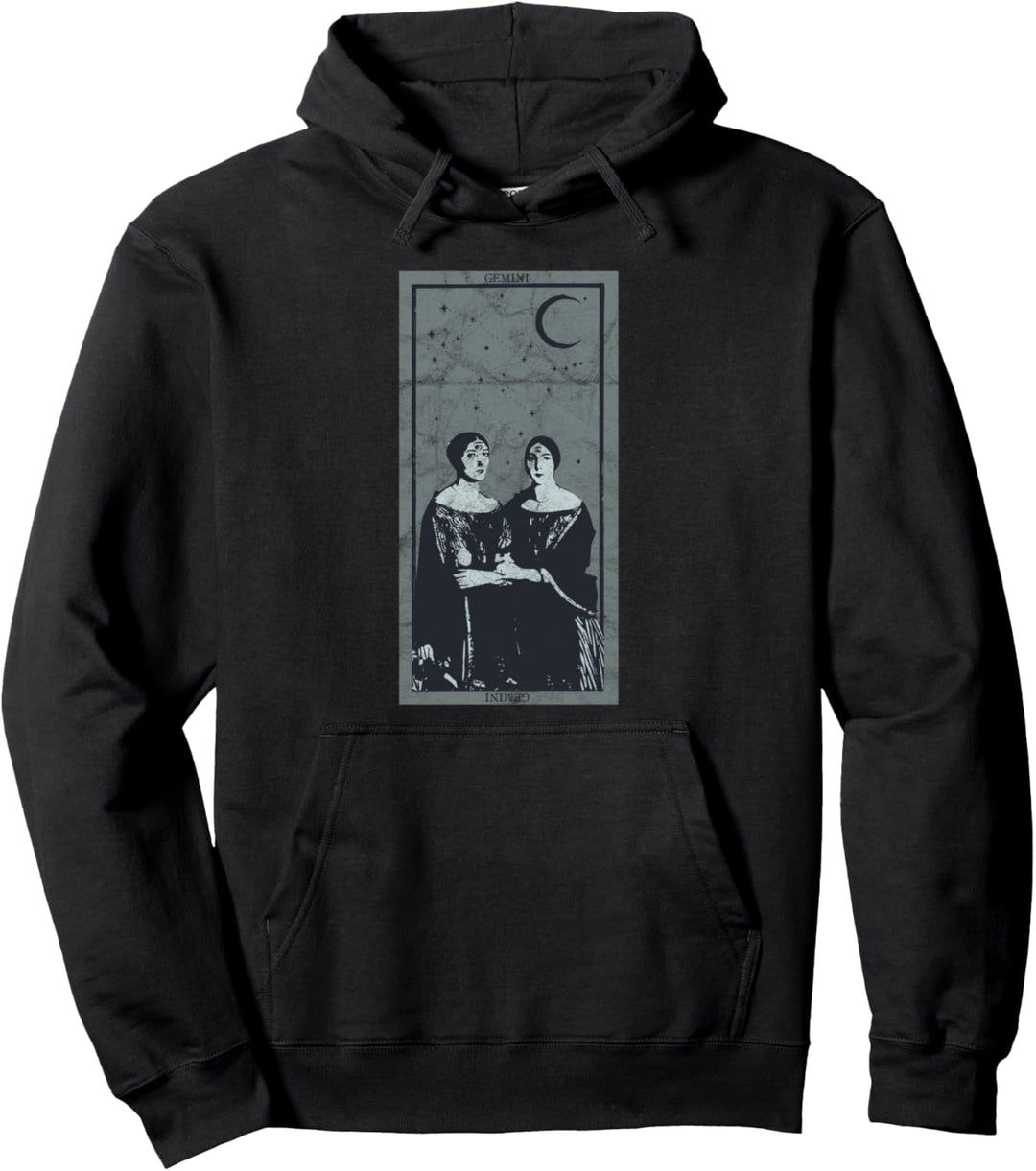 Occult Gemini Zwillinge Sternzeichen Tarot Card Gothic Devil Pullover Hoodie