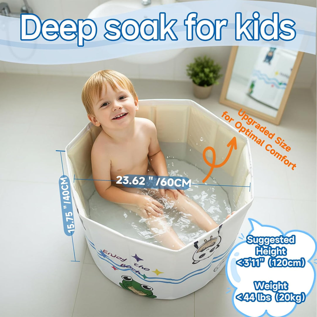 WAVYEASE Neue Design Tragbare Badewanne für Kleinkinder - Faltbare Sitzbadewanne für Kinder, Sekunde