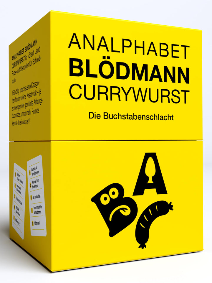 Kampf gegen das Spiessertum Analphabet Blödmann Currywurst – Die Buchstabenschlacht | Stadt Land Flu