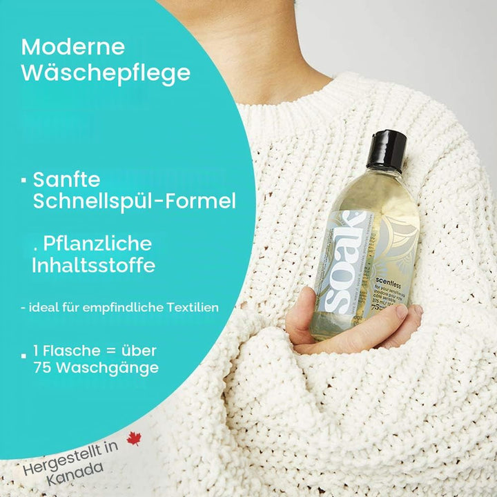 SOAK - Feinwaschmittel, Modern Laundry Care, Umweltfreundlich, 375ml Scentless Ohne Duftstoffe 6.35