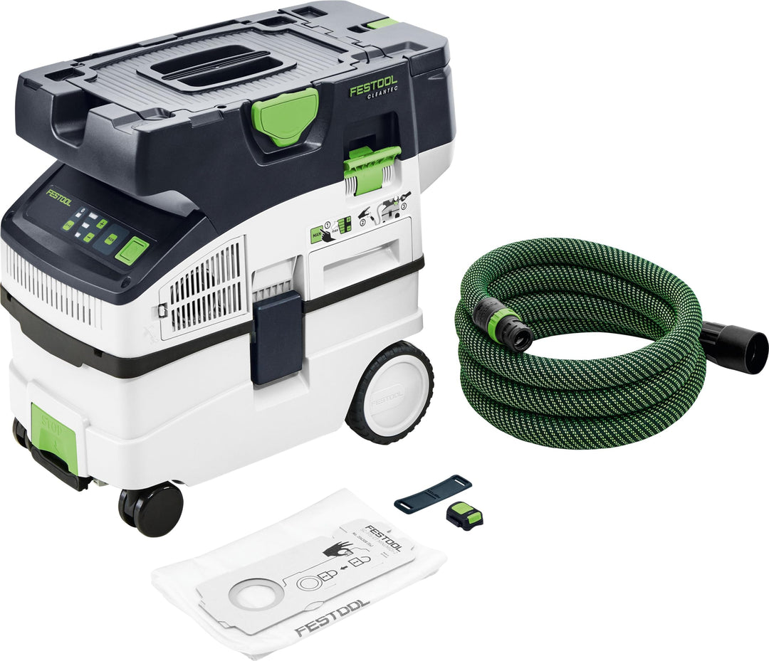 Festool Akku-Absaugmobil CTLC MIDI I-Basic CLEANTEC (mit Hauptfilter, SELFCLEAN Filtersack, Saugschl