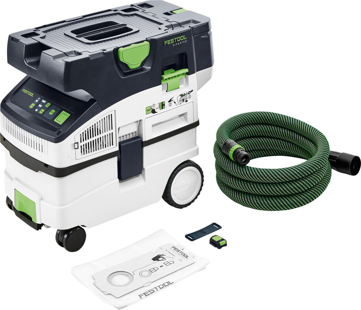 Festool Akku-Absaugmobil CTLC MIDI I-Basic CLEANTEC (mit Hauptfilter, SELFCLEAN Filtersack, Saugschl