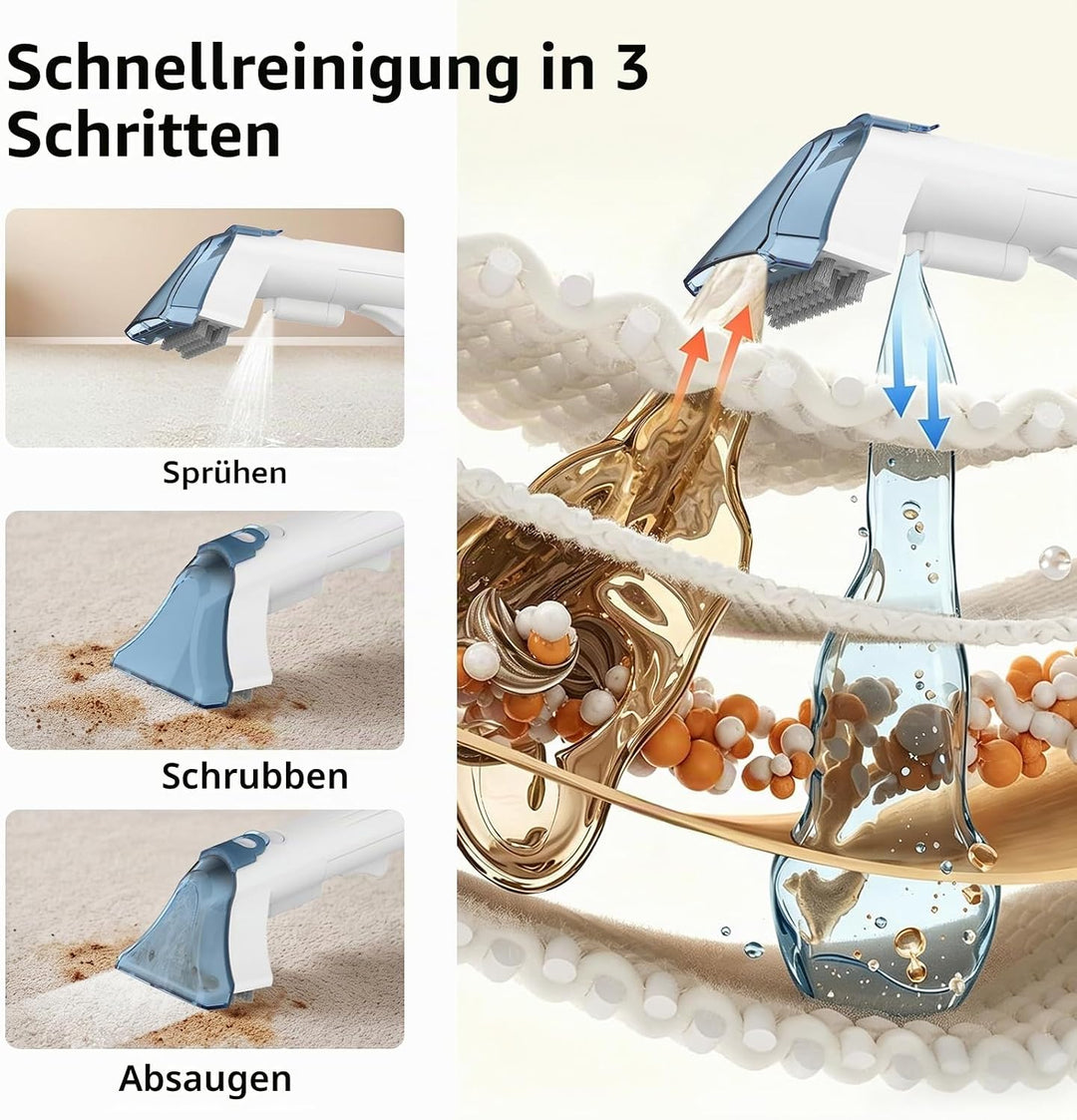 Tragbare Teppich- und Polsterfleckenreiniger-Maschine, 500 W, leistungsstarker Saugfleckenentferner