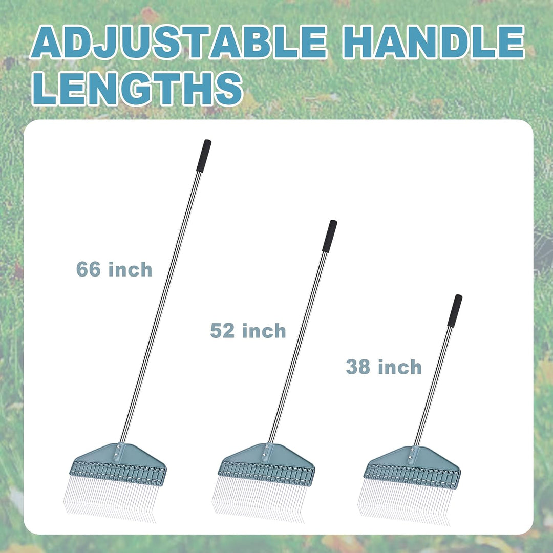 Robuster Laubbesen, 165 cm verstellbarer Griff und 43,2 cm breiter Kopf, ideal zum Sammeln von Blätt