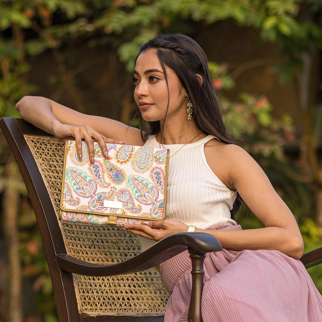 Anuschka Reise Organizer Mappe - Wanderlust Kollektion - Nylonstoff mit Leder Trim und Kunstdruck Bo