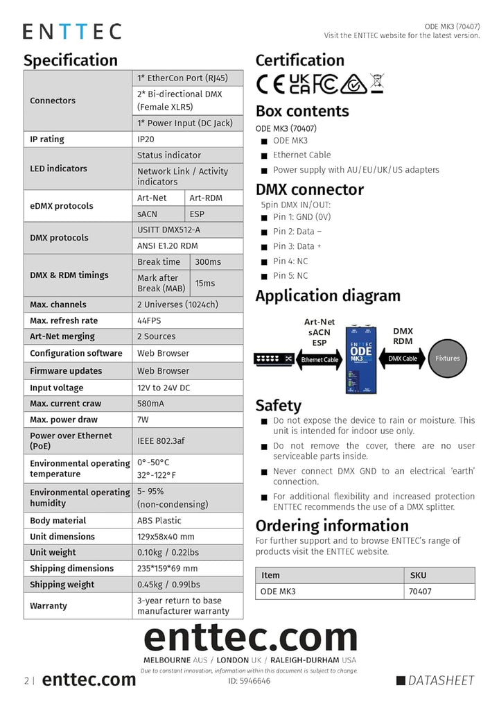 Enttec ODE Mk3 - DMX Steuersoftware