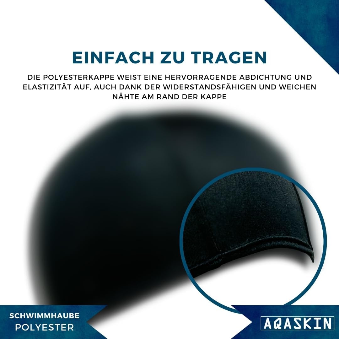 Professionelle schmal geschnittene Polyester-Badekappen – Mengenrabatte – Unisex-Badekappe mit Strei