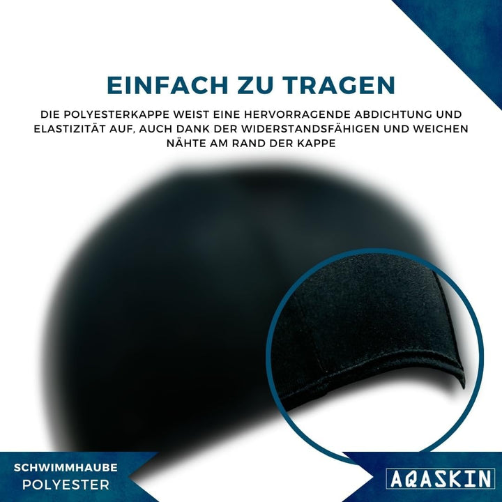 Professionelle schmal geschnittene Polyester-Badekappen – Mengenrabatte – Unisex-Badekappe mit Strei