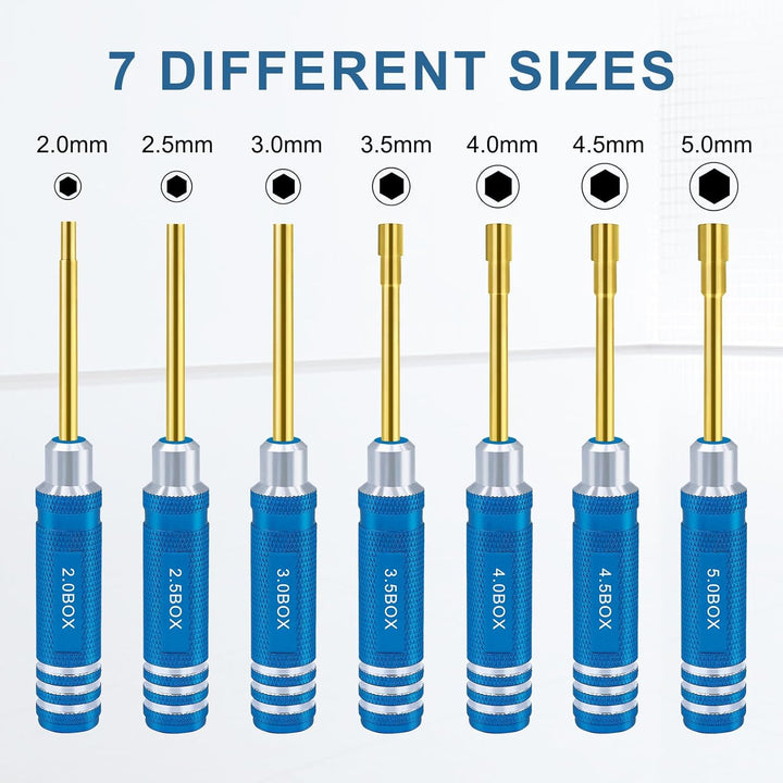 Sechskantmutter Schraubendreher Satz 2.0mm 2.5mm 3.0mm 3.5mm 4.0mm 4.5mm 5.0mm RC Werkzeug Steckschl