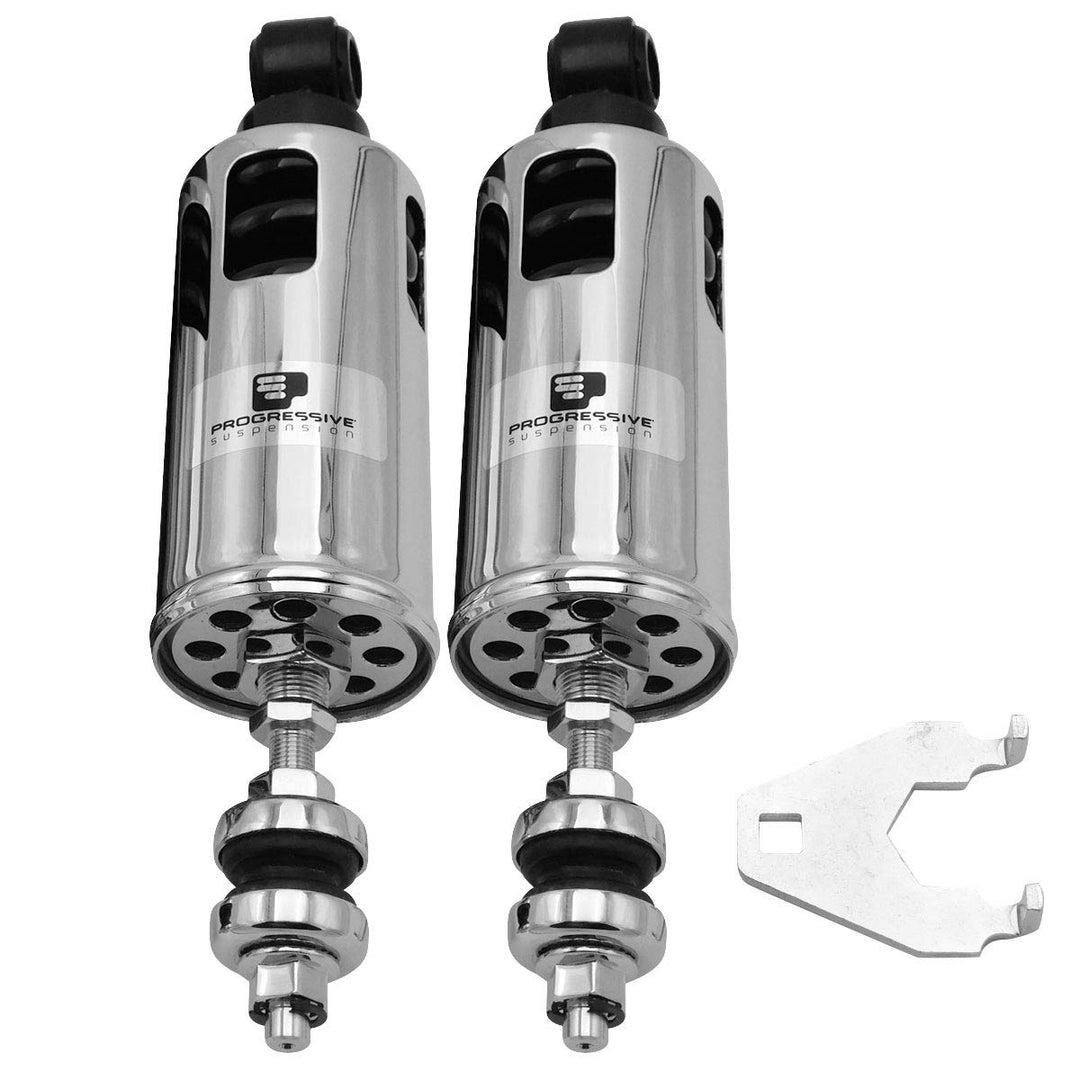 PROGRESSIVE SUSPENSION 422-4002C Schocks, Chrome, Heavy Duty