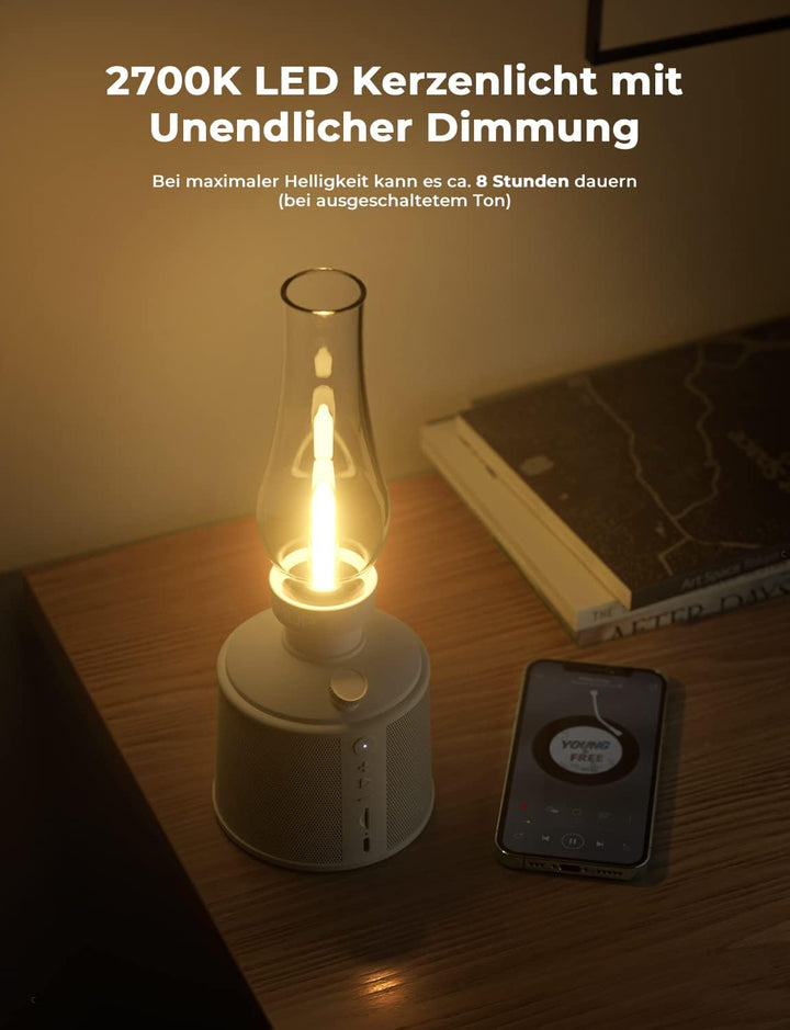 GOLUMUP Bluetooth Lautsprecher mit Licht und Unendlicher Dimmung tragbare Bluetooth Box Lautsprecher
