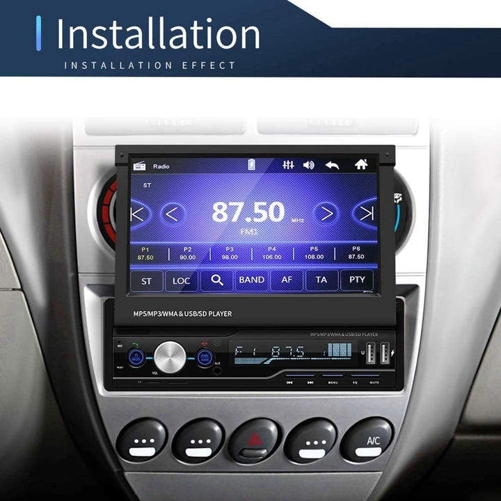 2DIN Autoradio mit Bildschirm ausfahrbar, 7 Zoll Auto Multimedia MP5 Player unterstützt USB/AUX/TF,
