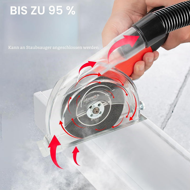 11,4 cm bis 12,7 cm Winkelschleifer, Staubschutz, transparenter Staubabsaugungs-Schneidschutz für 7,