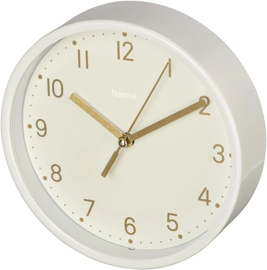Hama Tischuhr (Uhr ohne Tickgeräusche, analog, kleine Standuhr, dezentes, modernes Design, Quarzuhr