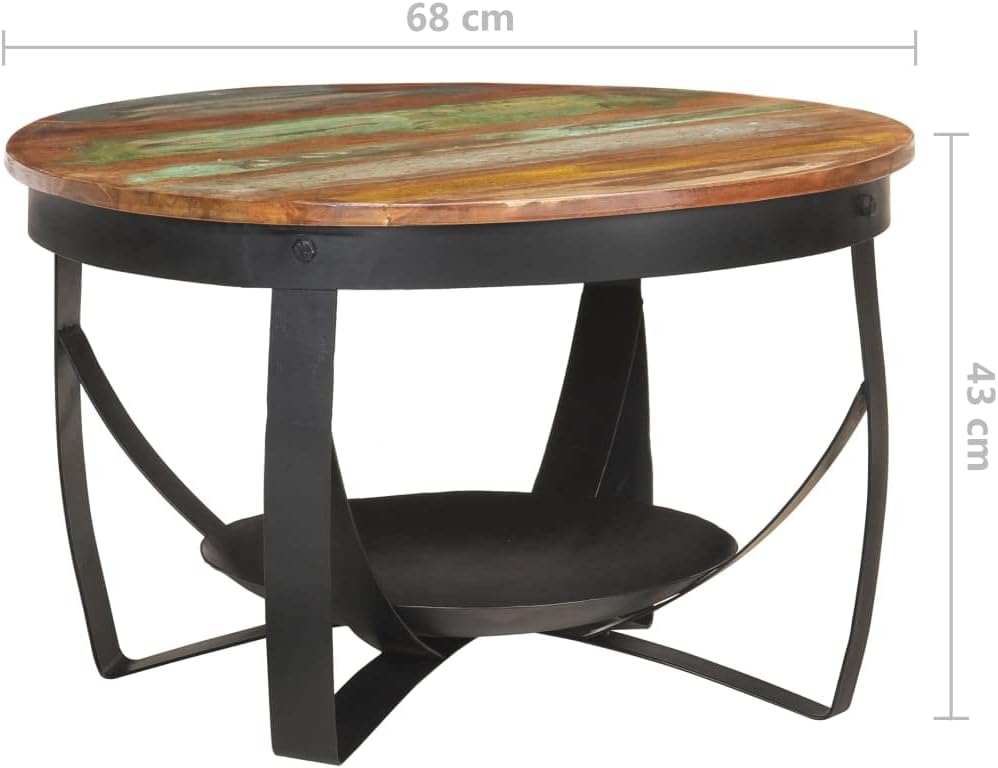vidaXL Couchtisch Industriestil Beistelltisch Wohnzimmertisch Kaffeetisch Sofatisch Teetisch Tisch Ø