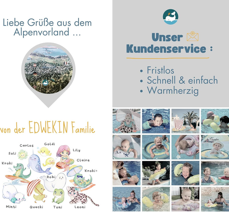 EDWEKIN® Baby Schwimmring, Mitwachsende Schwimmhilfe, Schwimmsitz Kleinkinder, Baby Float, Kinder Sc