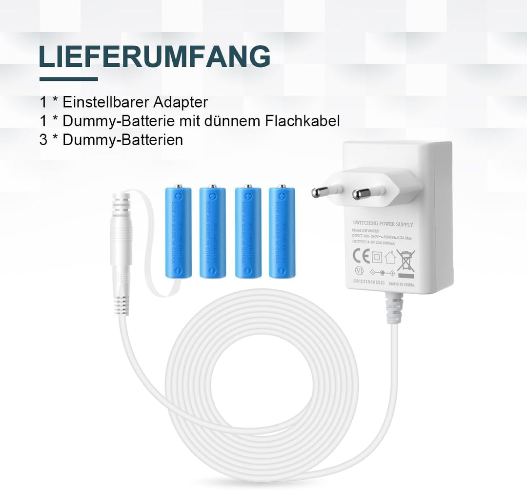 Lenink AA Batterien Netzteil Adapter für 2AA 3AA 4AA batterien durch 3V 4.5V 6V kompatibel mit AVM F