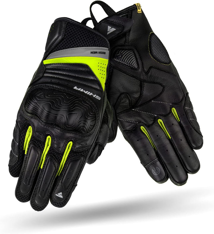 SHIMA RUSH Motorradhandschuhe - Atmungsaktive, Verstärkte, Stadt, Sommer, Touchscreen Handschuhe mit