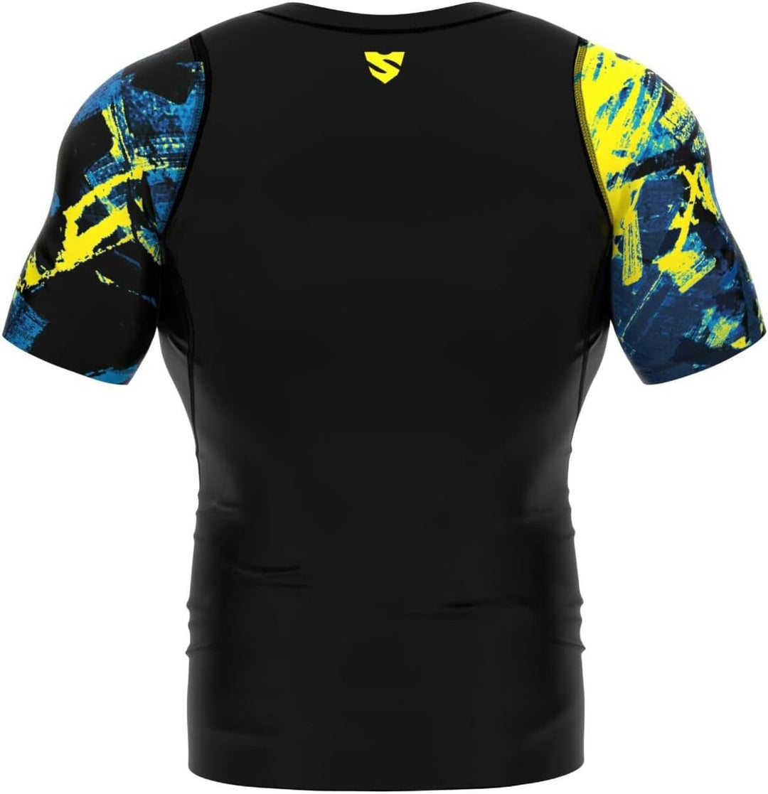 SMMASH Kompressionsshirt für Herren Compression Shirt Kurzarmshirt Sportshirt Funktionsshirt XS Cray