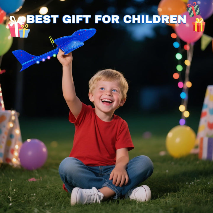 2 Stück Flugzeug Spielzeug, Styropor Flugzeuge für Kinder Elektrisches Wurfgleiter Styroporflieger L