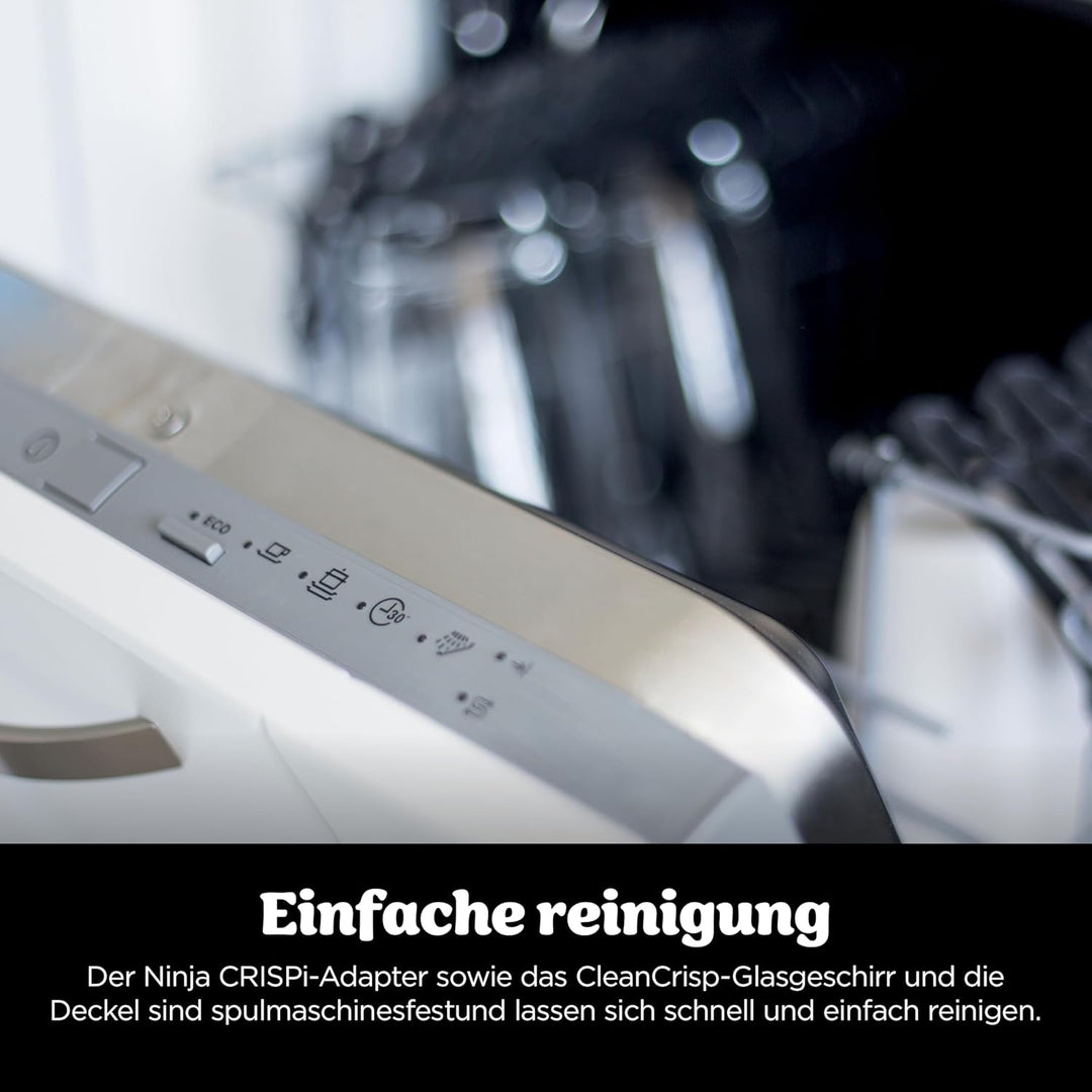 Ninja CRISPi Tragbare Heissluftfritteuse, 3,8 l & 1,4 l, 4-in-1: Heissluftfrittieren, Braten, Warmha