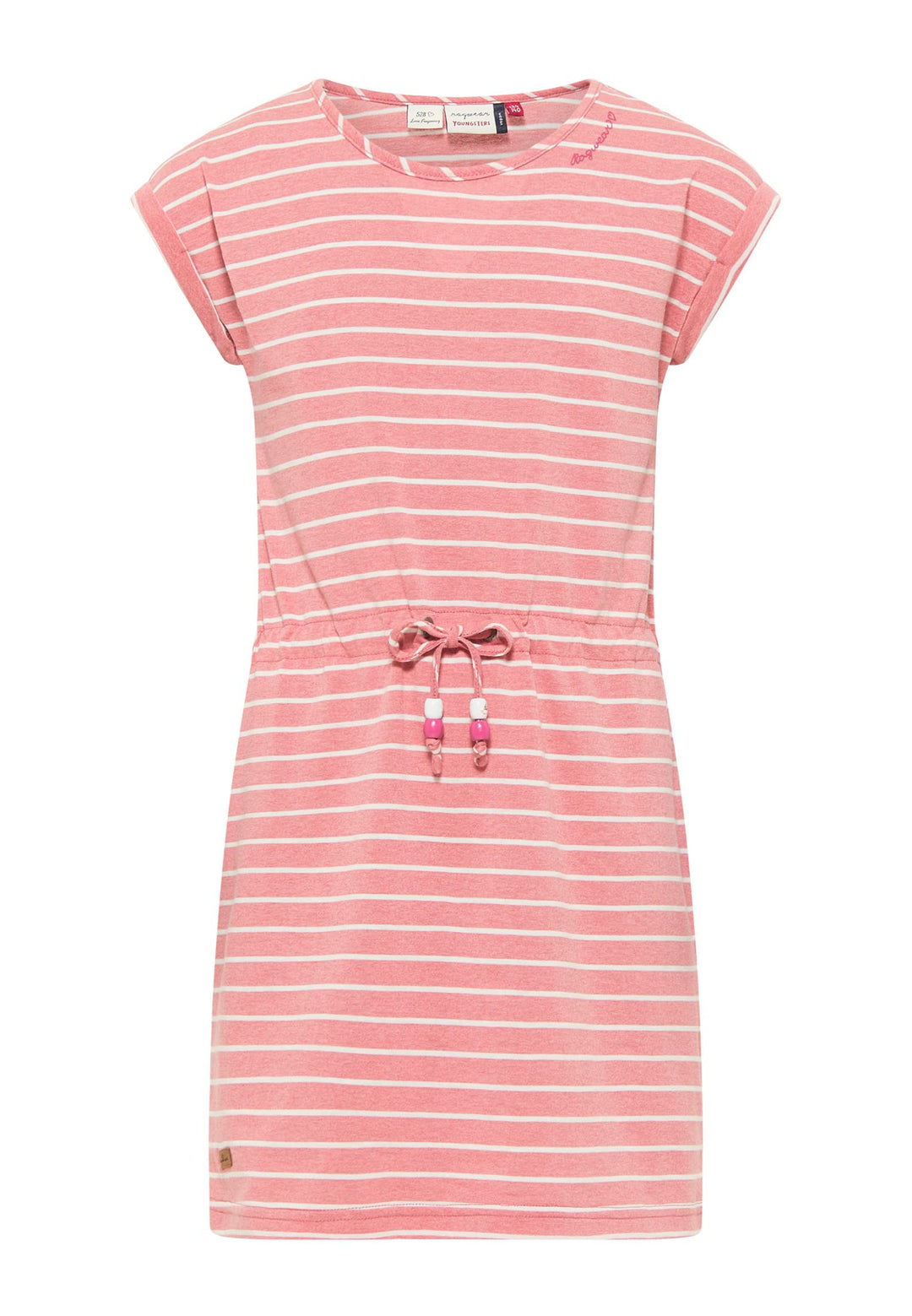 Ragwear Mädchen Kleid Lippi Stripes Dress Sommerkleid gestreift Marine aus weicher Baumwolle, 140 Ro