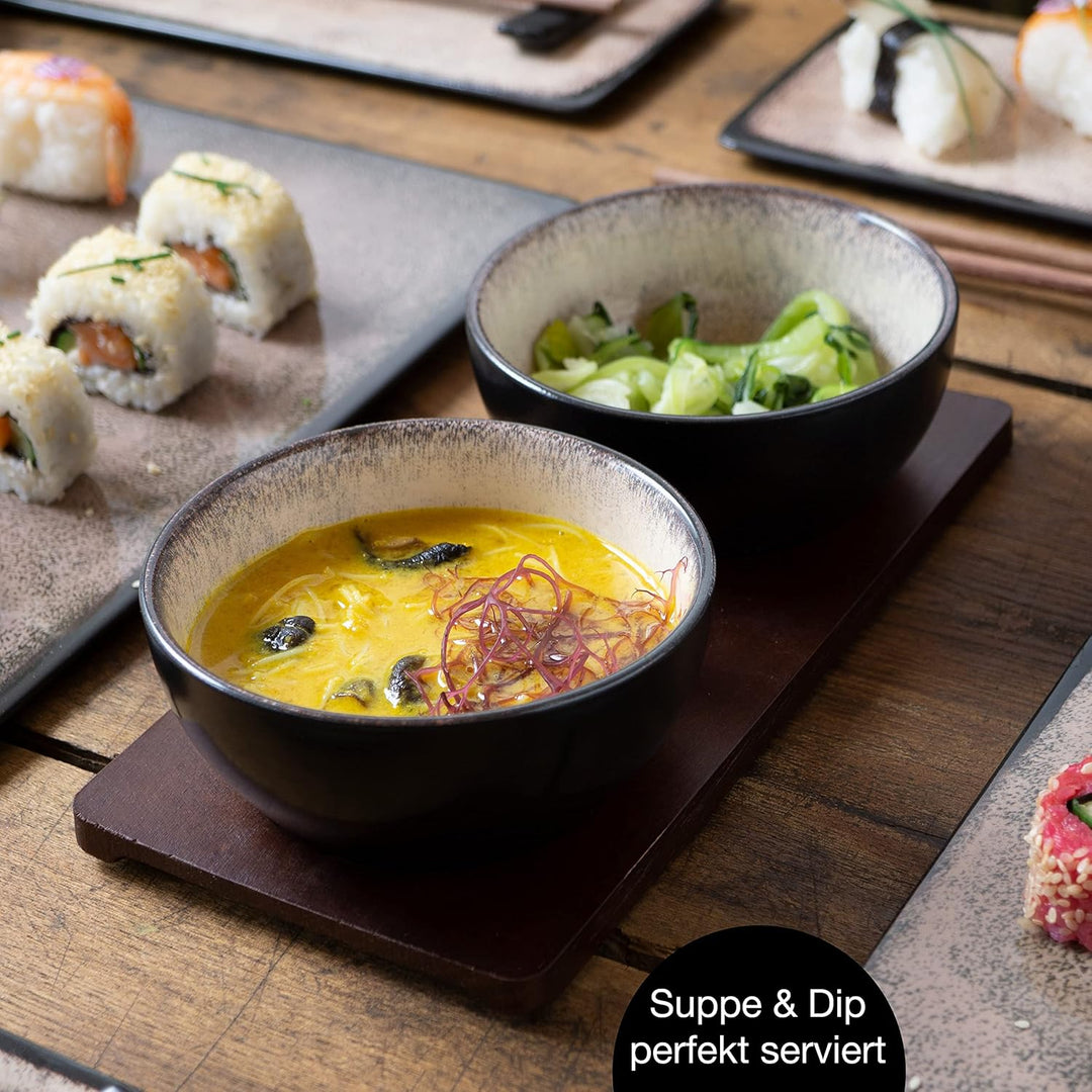 Moritz & Moritz Sushi Geschirr Set für 4 Personen - 29 Teile - Sushi Servierset mit 3X Sushi-Platte