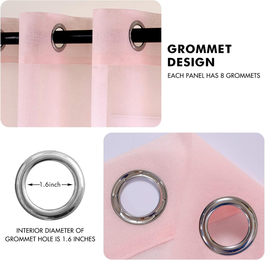 MIULEE Sheer Voile Vorhang Weihnachtsdeko mit Ösen Transparente Optik Gardine Ösenvorhang Ösenschal