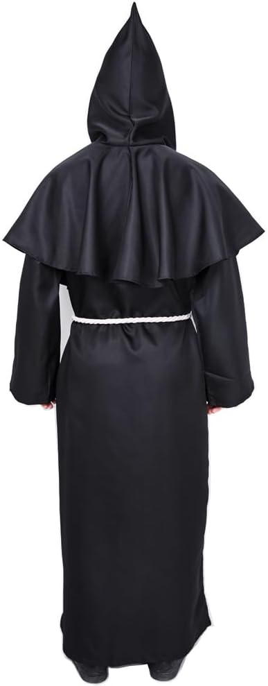 Myir JUN Mönch Robe Kostüm Mönch Priester Gewand Halloween Kostüm mit Kapuze Mittelalterliche Kapuze