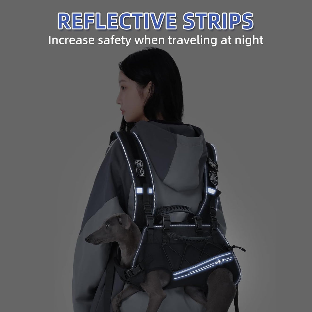 Wakytu Rucksack-Tragetasche und Hundefördergurt für kleine Hunde Verstellbare gepolsterte atmungsakt