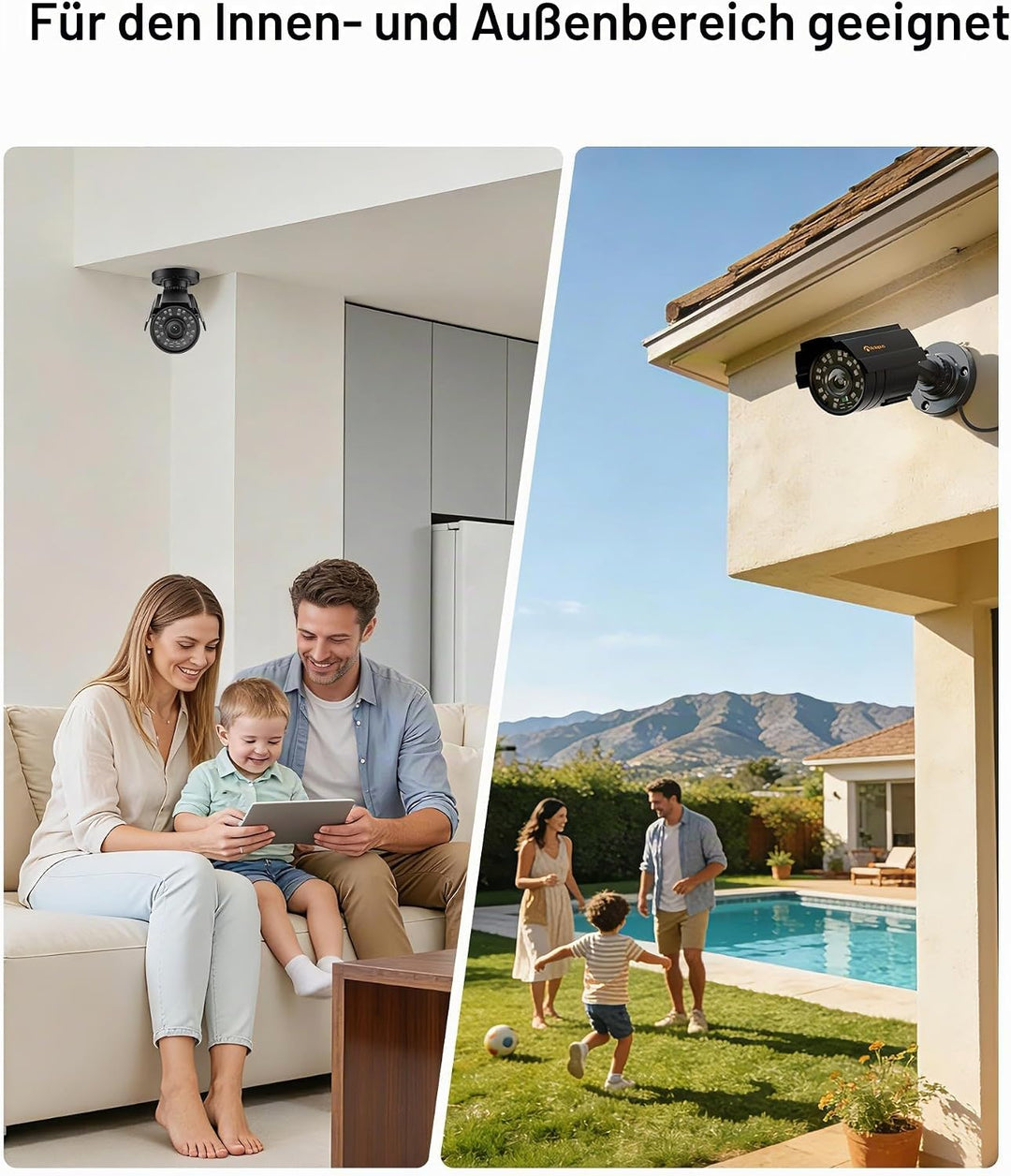 Anlapus 1080P Aussen Bullet Überwachungskamera IP66 Metallgehäuse 4in1 TVI/CVI/AHD/CVBS 24 IR LEDs 2