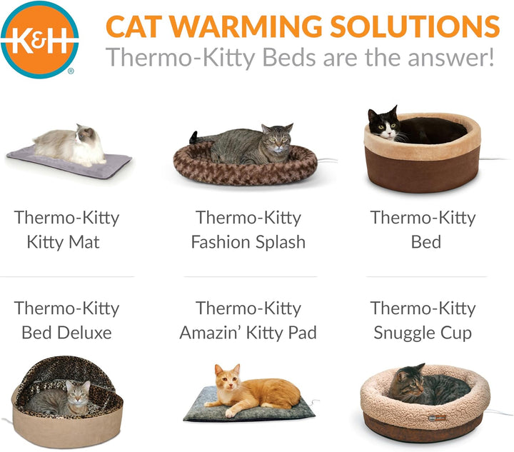 K&amp;H PET PRODUCTS Thermo-Kitty Heizmatte für Haustiere, 31,8 x 63,5 cm, Grau, grau