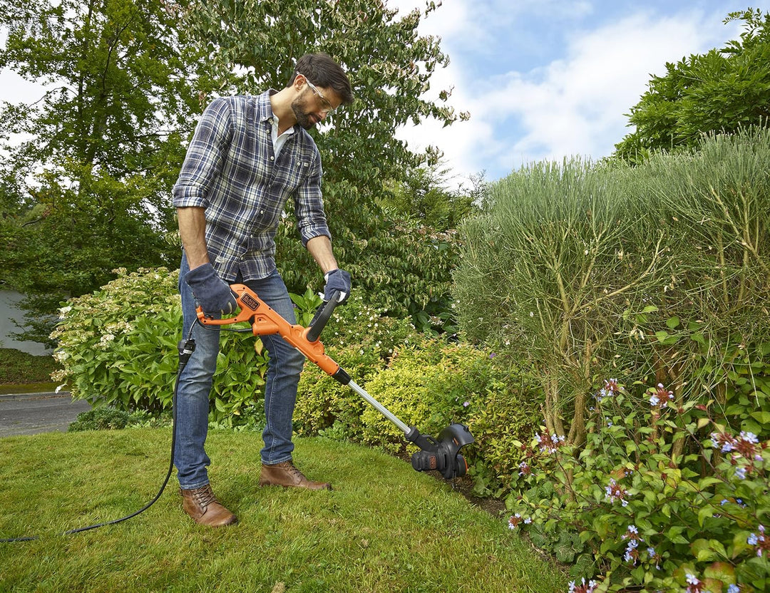 Black + Decker Elektro-Rasentrimmer-/kantenschneider (450W, 25 cm Schnittbreite, E-Drive, manuelle F