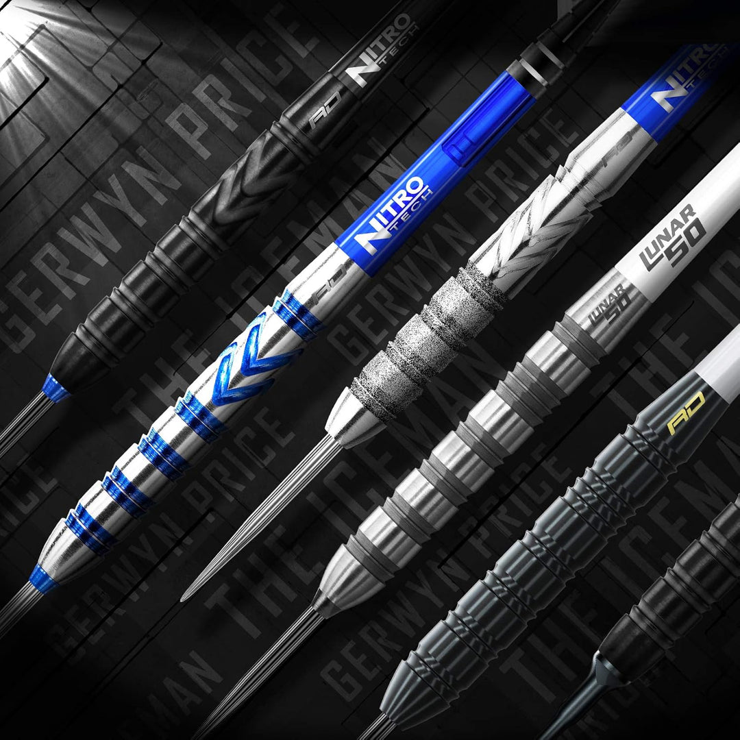 RED DRAGON Gerwyn Price Iceman Challenger Professional Tungsten Darts Set with Flights and Stems 25.