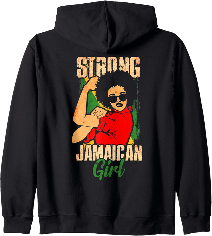 Starke Jamaikanische Frau Jamaica Girl Jamaika Flagge Kapuzenjacke
