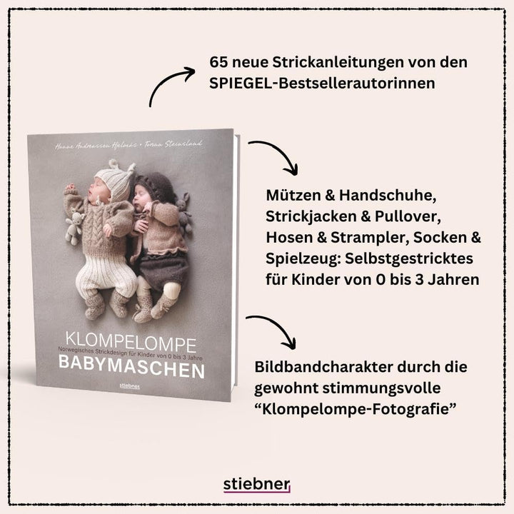 Klompelompe Babymaschen: Norwegisches Strickdesign für Kinder von 0 bis 36 Monate. Das Strickbuch zu
