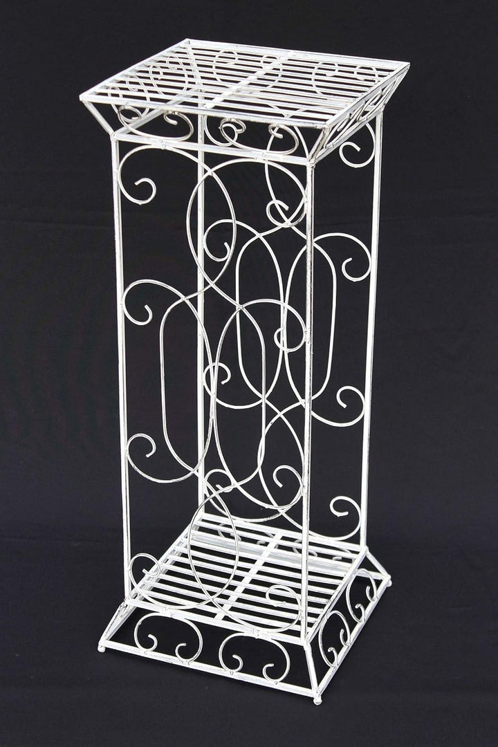 DanDiBo Blumenhocker Metall Weiss Eckig 77 cm Blumenständer 20304 Blumensäule