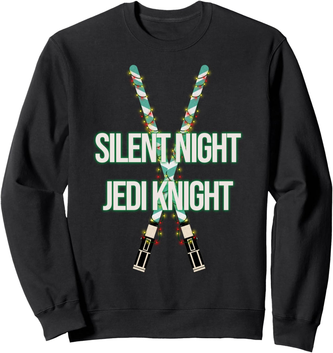 Star Wars Christmas Silent Night Jedi Knight Lightsabers Sweatshirt