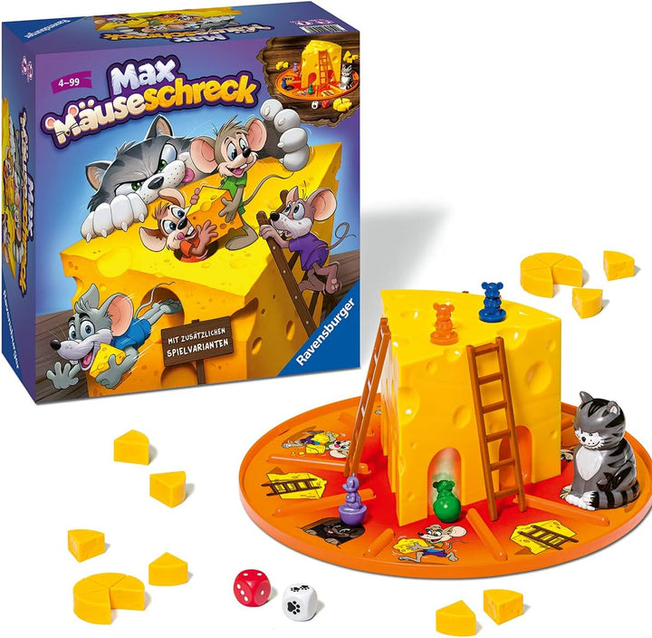 Ravensburger 21325 - Plitsch Platsch Pinguin & Kinderspiele 24562 - Max Mäuseschreck - Würfelspiel f